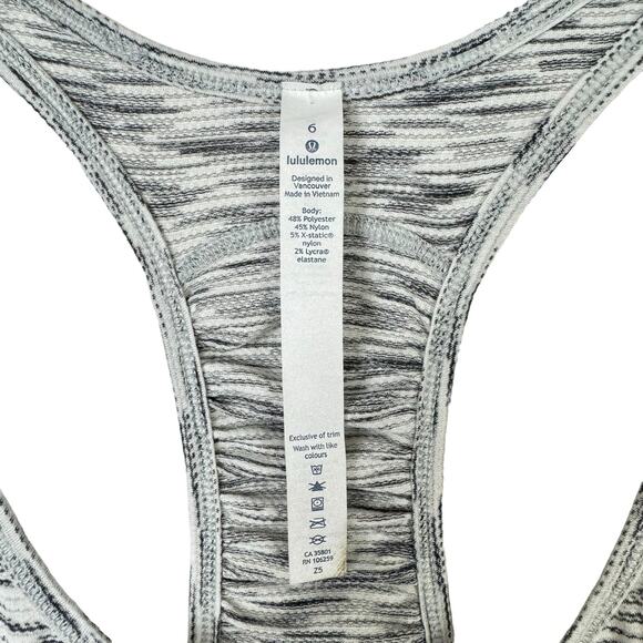 Lululemon Our Sport Black White Space Dye Racerback Lightweight Athletic Tank - Picture 7 of 8